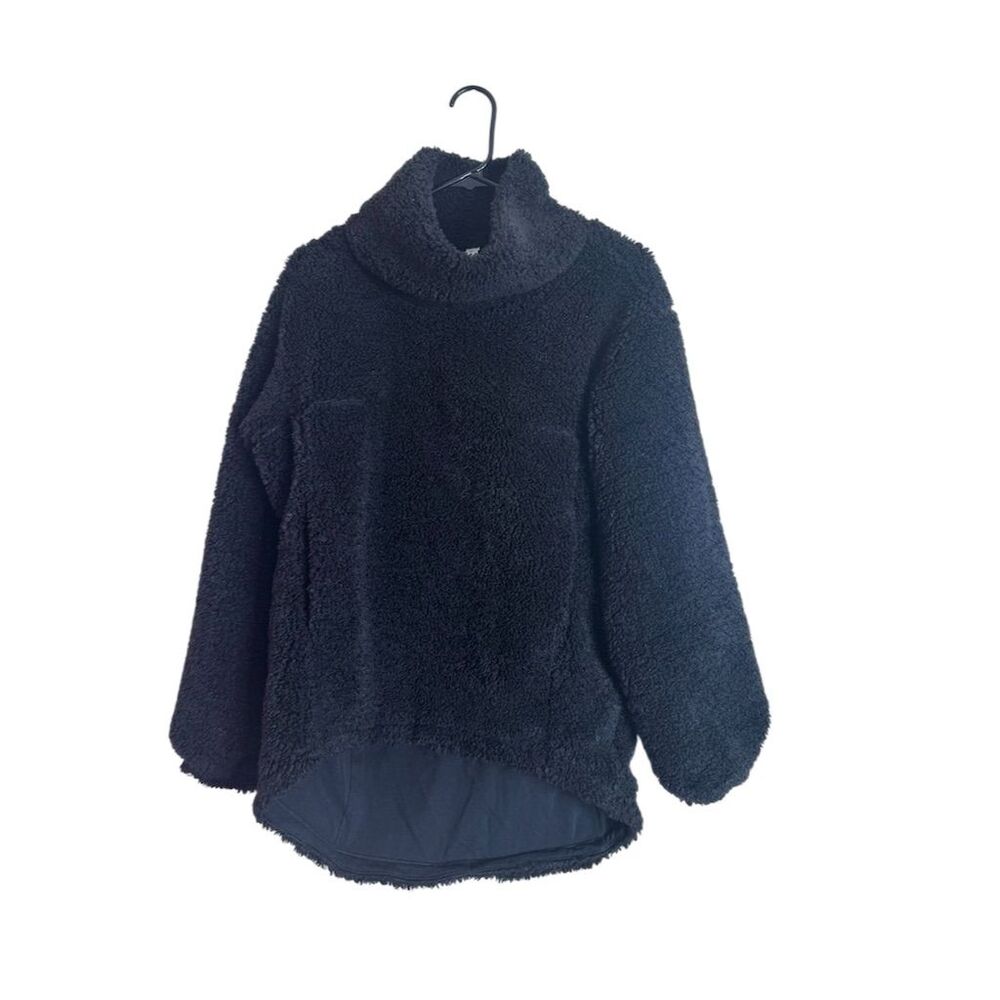 Lululemon Women's Black Cowl Neck Pullover Sweatshirt Sherpa Size 4